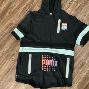 Pink dolphin puma jogging hoodie short sleeve